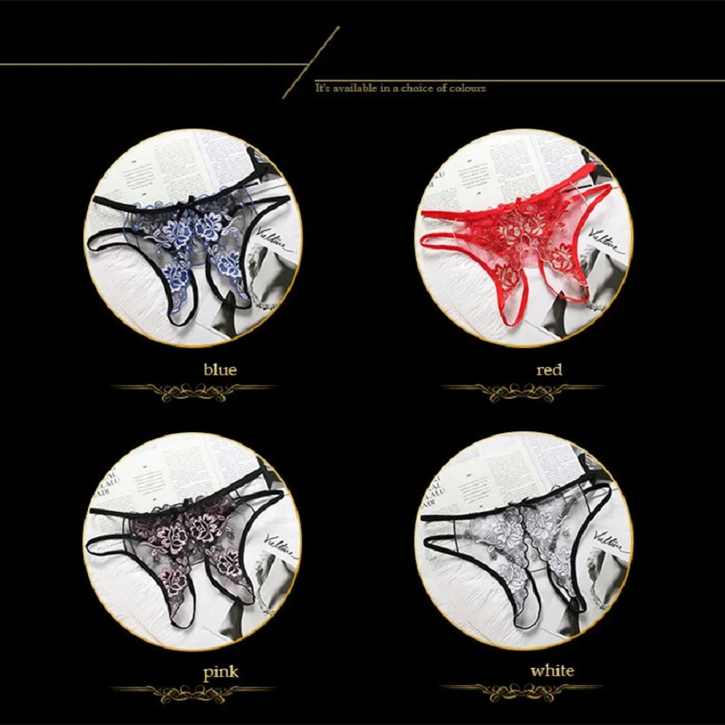 Женское сексуальное эротическое нижнее белье трусики с открытой промежностью