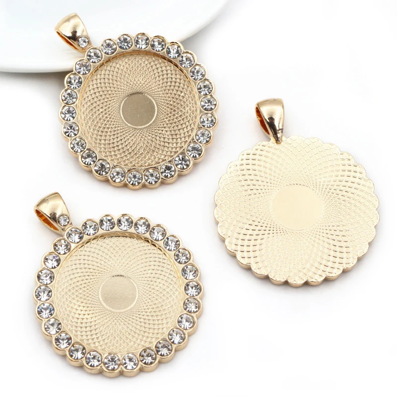 Новая мода 5 шт 25 мм внутренний размер Посеребренная античная бронза розовое