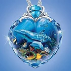 Изысканные женские модные креативные ожерелье с дельфинами креативный металлический стеклянный хрустальный кулон ожерелье слеза ангела ювелирные изделия