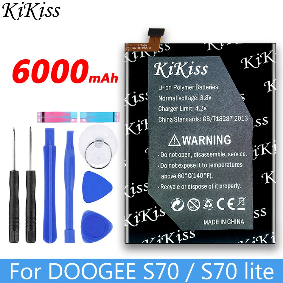 6000mAh for Doogee S70 S 70 Battery Replacement Backup Batteries Batteria for Doogee S70 Lite S70Lite Cell Phone Batterie images - 6