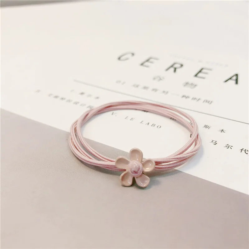 Милые Многослойные эластичные повязки для волос с милыми цветами женщин и