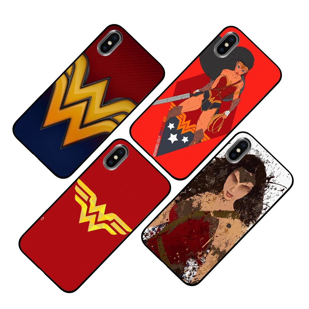 Wonder woman черный чехол ТПУ для iPhone 5 5S 6 6s 7 8 Plus X XS XR 11 Pro Max | Мобильные телефоны и