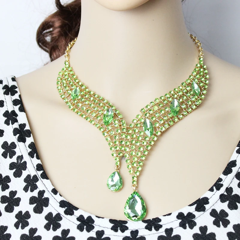 Новинка наборы свадебных украшений большая капля воды кристалл свадебный набор