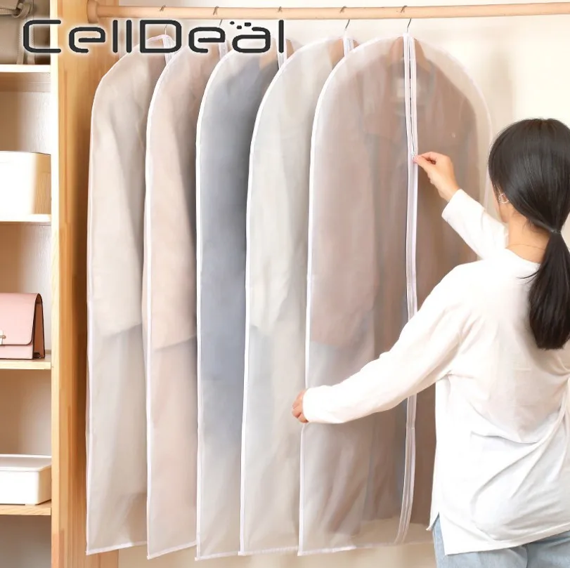 

CellDeal 5/10 шт. вешалка для одежды, одежды, костюма, пальто, пылезащитный чехол, сумка для хранения, чехол, органайзер для гардероба