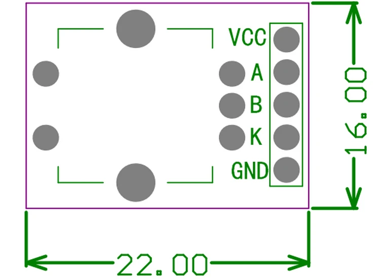 

Rotation-coded switch EC11 module with switching five-pin digital potentiometer