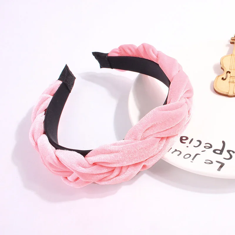 Обруч для волос бархатный однотонный 4 см с широким покрытием| |