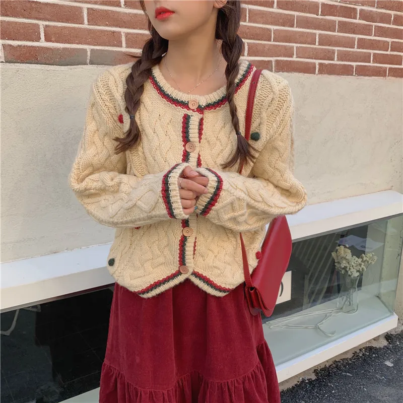 Женская юбка новинка 2021 корейский стиль элегантный однобортный Кардиган с