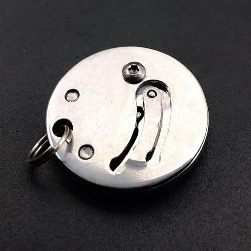 Мини карманные ножи инструменты для улицы EDC стальной круглый складной нож монет