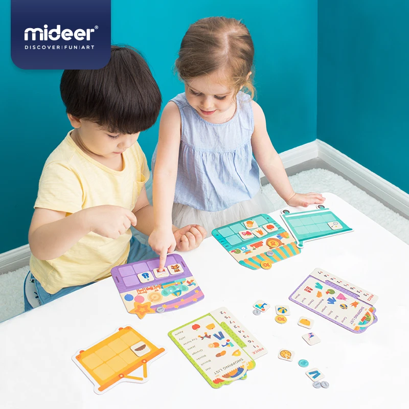 MiDeer-juguetes educativos para beb&eacute;s, juego de mesa con lista de compras, simulaci&oacute;n de supermercado, operaci&oacute;n de memoria, 3Y +, juego cognitivo de dinero para ni&ntilde;os-1