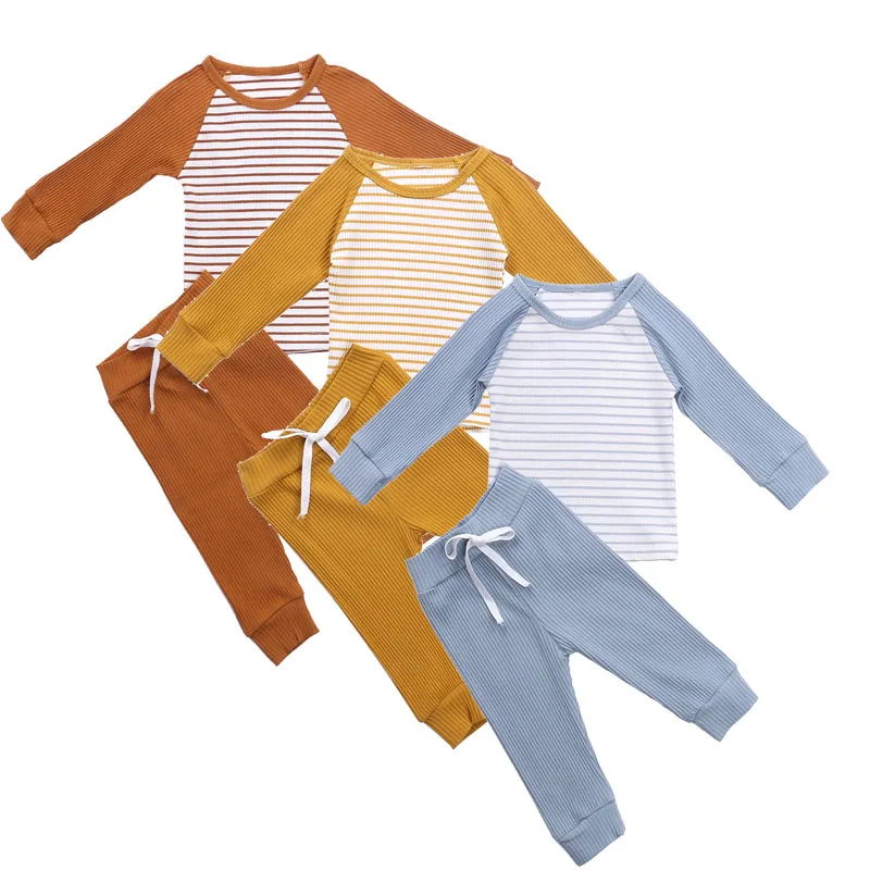 

Футболка с длинным рукавом и штаны для новорожденных девочек и мальчиков