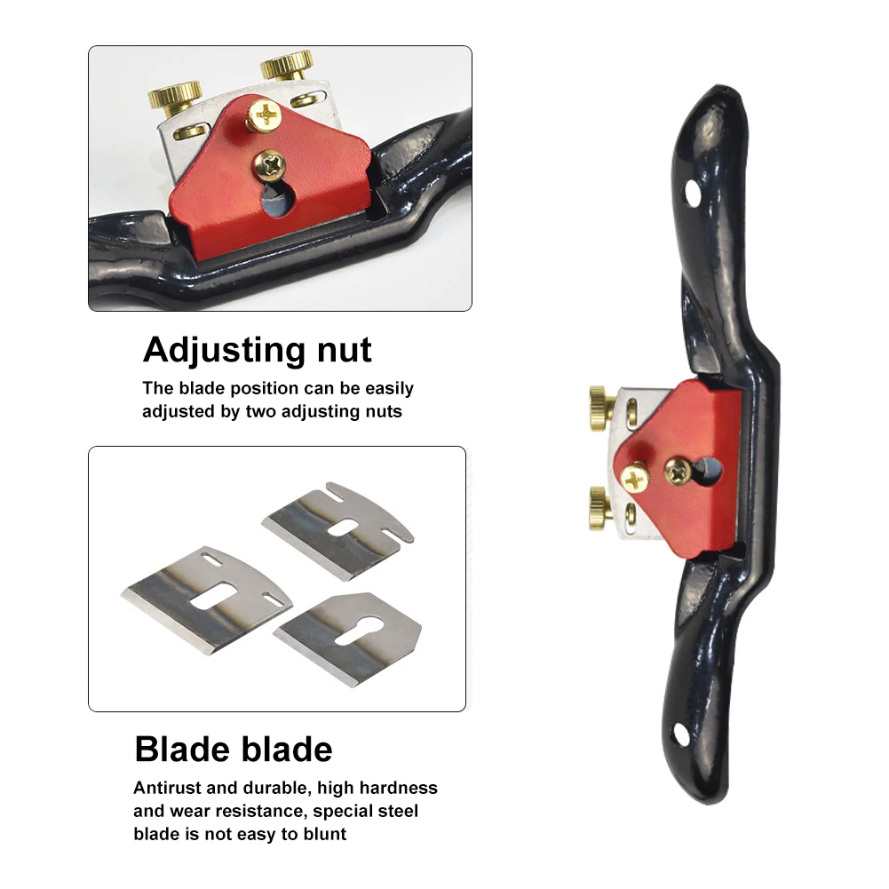 

For Craft Durable Easy Use Smoothing Metal Blade Trimming Ergonomic Woodworking Tool Adjustable SpokeShave Flat Base Hand Planes