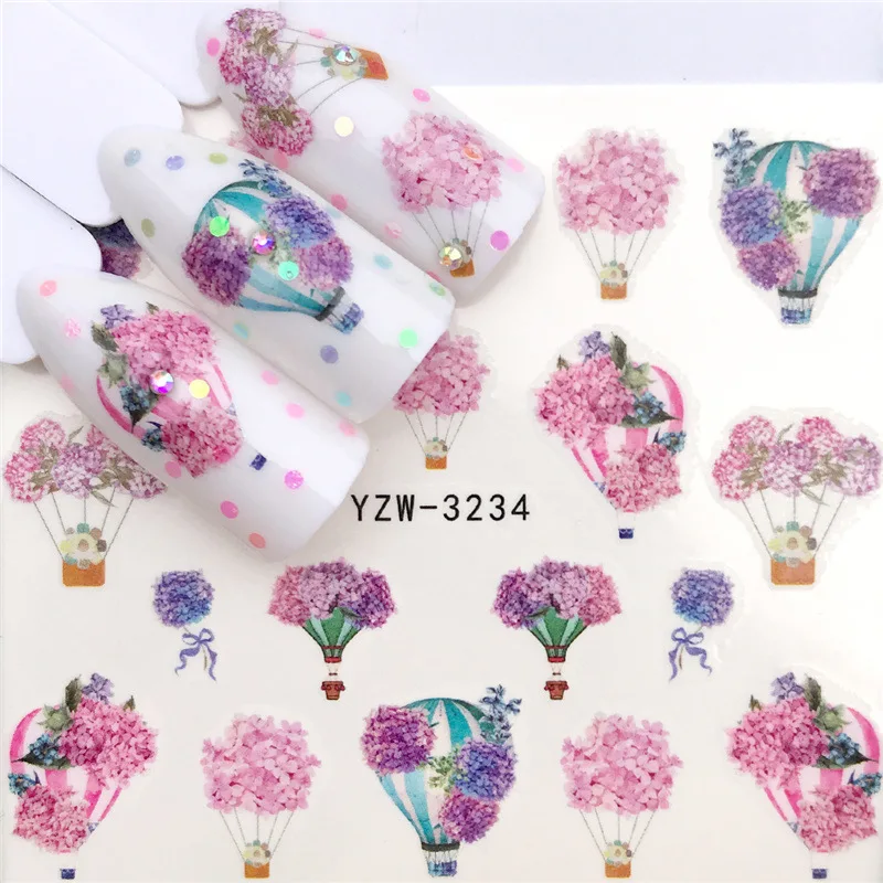 

2021 New DIY Nail Art 3D Flower Nail Stickers Butterfly Cherry Flower Ball Watermark Sticker Press On Nails for Nail Supplies