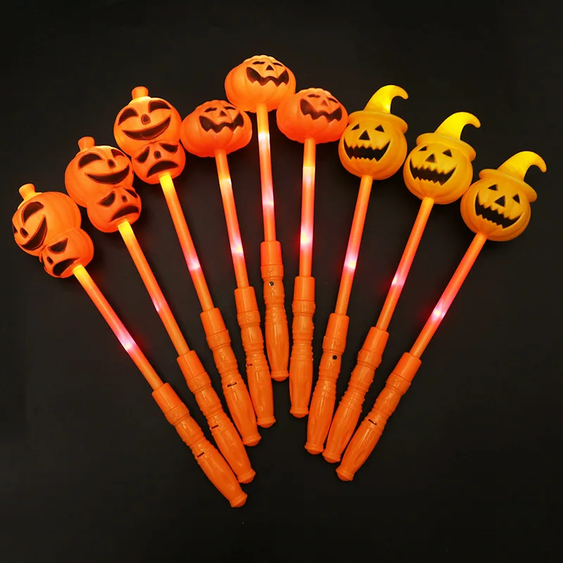 

Creative Halloween Glowing Toy Pumpkin Handheld Stick Glow Stick LED Witch Colorful Flashing Children Props Luminous Toys