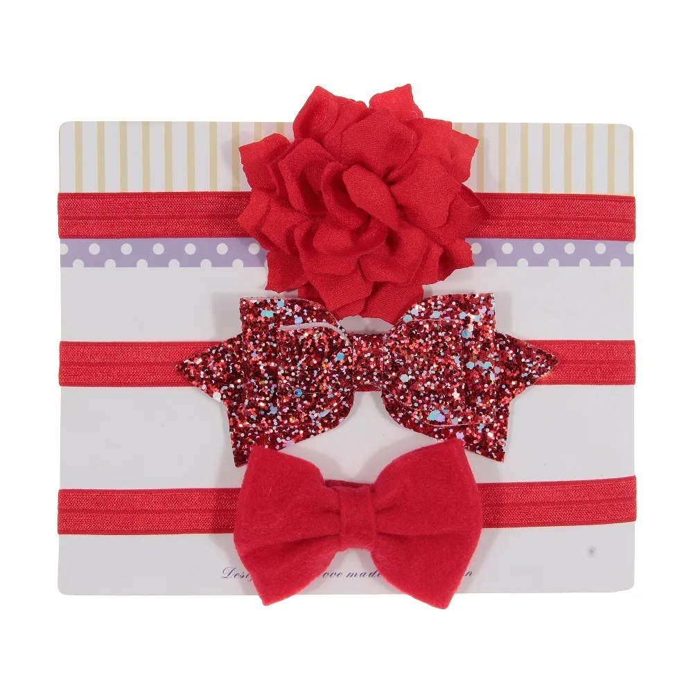 Комплект из 3 предметов повязка на голову для маленьких девочек с бантом и