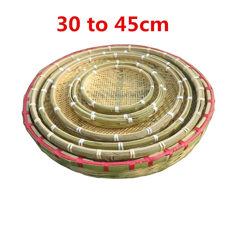 

hand made bamboo basket drain weave sieve fruit tray groceries baskets round Unbreakable natural gift basket storage gift basket