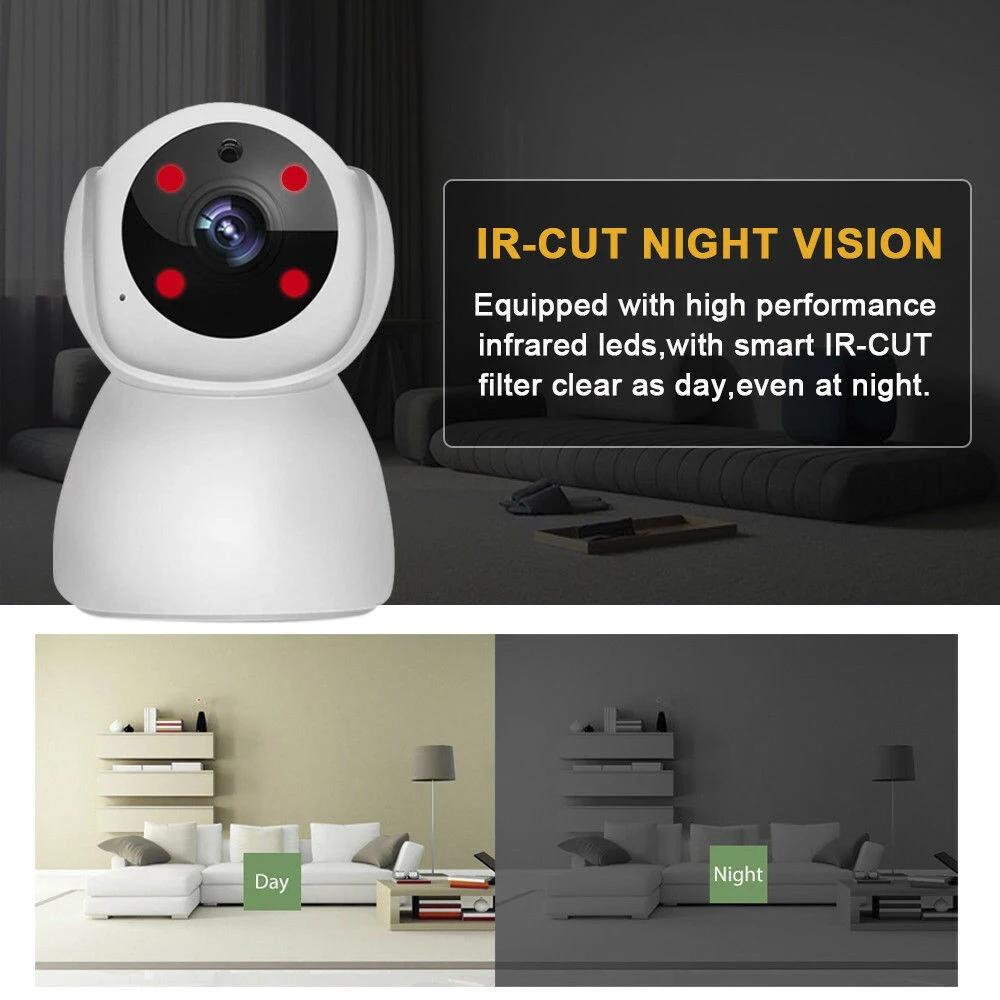 HD 720P Home Security IP Camera Two Way Audio Wireless Mini 200W/100W Night Vision CCTV WiFi Baby Monitor | Обустройство дома