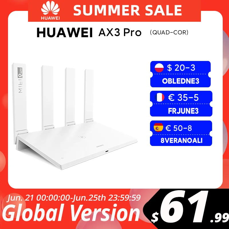 Глобальная версия Huawei маршрутизатор AX3 Wi Fi 6 Плюс 2 4 ГГц и 5 двухъядерный процессор