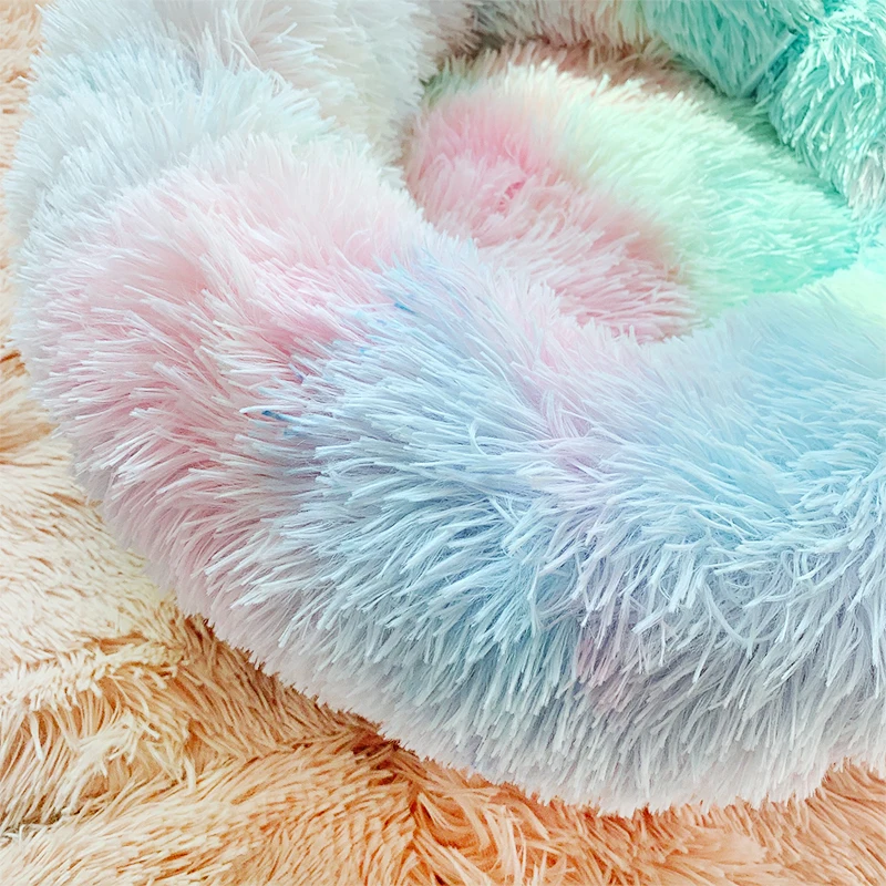 Новинка зимняя Радужная кровать для маленьких и средних собак больших кошек