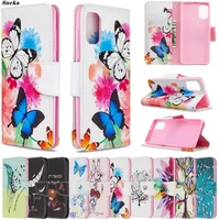s20 ultra phone cover for galaxy note 20 a71 a51 s10 a70e a41 a11 a01 a21 a20e a31 luxury painted leather flip wallet bag case
