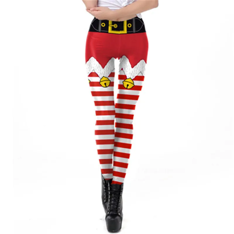 Christmas Leggings Women Sexy High Waist Skinny Leggins Fitness Legging Ladies Printed Workout Leggings Stretch Pants