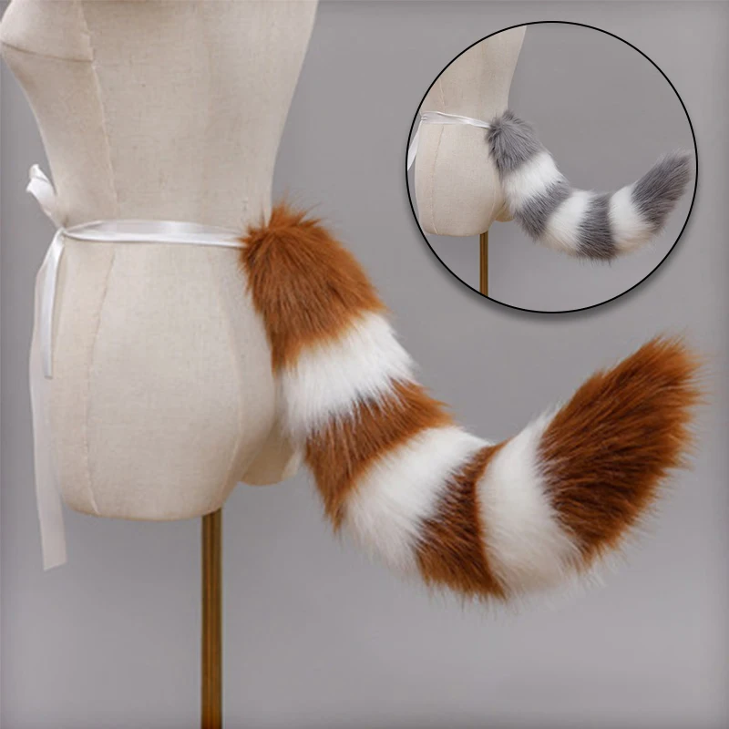 60 см длинный искусственный мех лисий хвост для взрослых и детей Аниме Реквизит