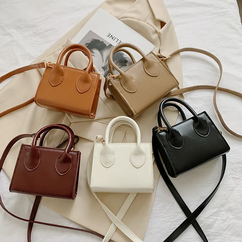 

Vintage Pu Leather Women Crossbody Bag High Quality Solid Color Ladies Small Square Shoulder Bags Simple Female Clutch Handbags