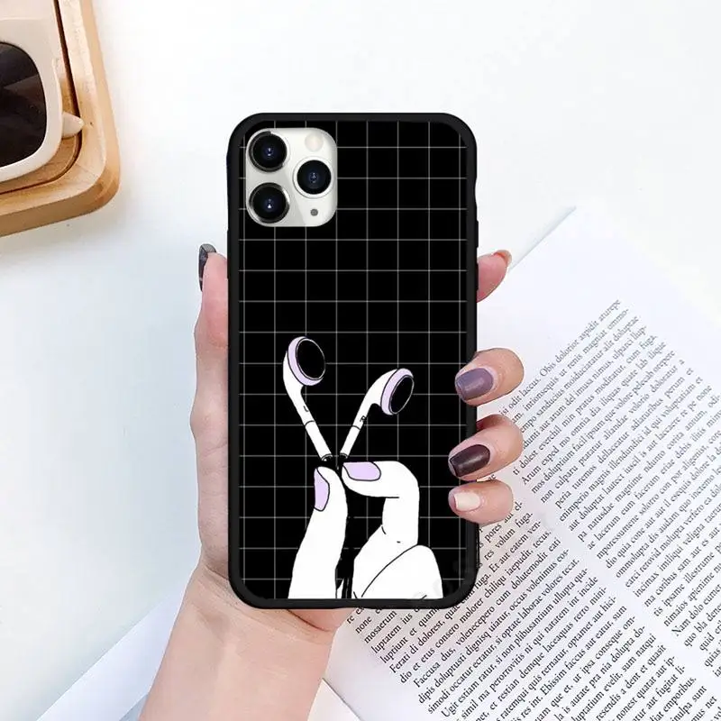 

Black white checkered Phone Case for iPhone 11 12 pro XS MAX 8 7 6 6S Plus X 5S SE 2020 XR Luxury brand shell funda coque