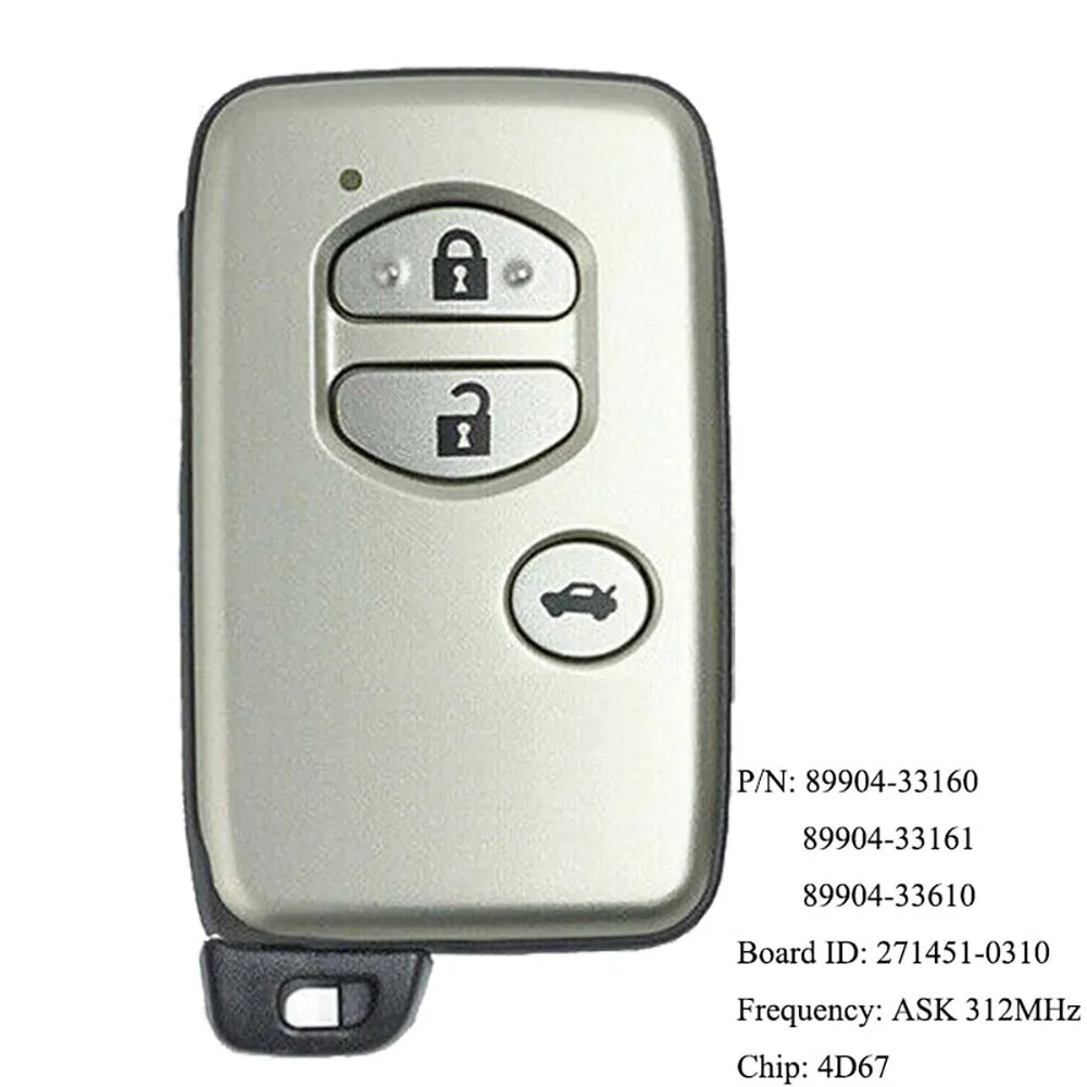 

CN007180 для Toyota Camry Crown Majesta Markx Smart Key 312Mhz 4D-67 Page1 D4 89904-33610 89904-33160 271451-0310 2006 Mark X