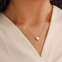 fashion simple versatile womens alloy love pendant necklaces anniversary gift for girlfriend clavicle thin chain pendant girl