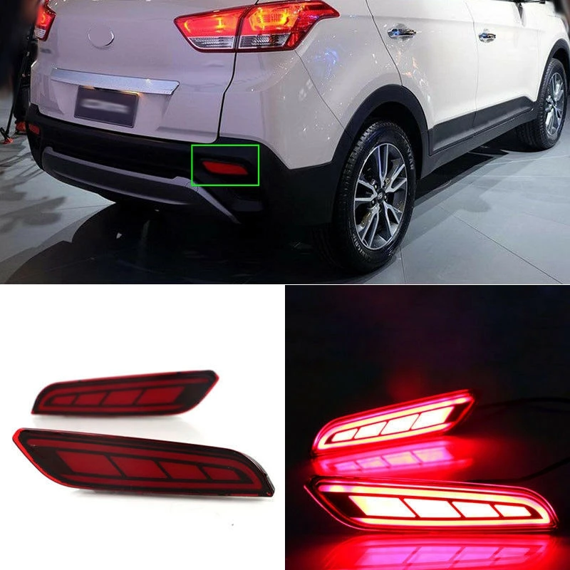 

Car LED Rear Bumper Reflector Foglights Brake Lights for Hyundai Ix25 Creta 2017-2018