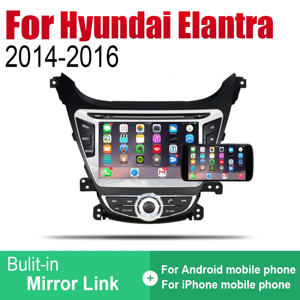 Автомобильный DVD GPS навигатор ZaiXi Android для Hyundai Elantra 2014 ~ 2016 проигрыватель навигация