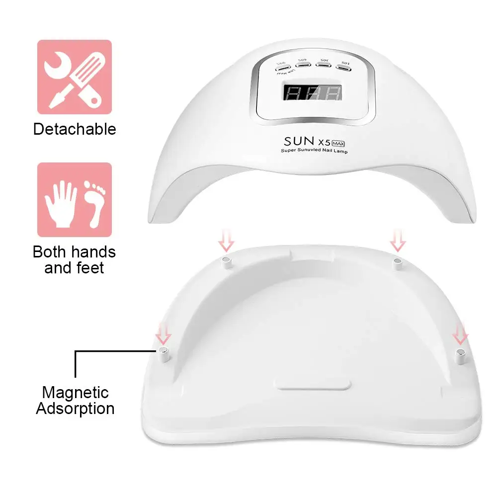 150W Светодиодная УФ лампа для ногтей гель лак с 4 таймеры гвоздь светильник