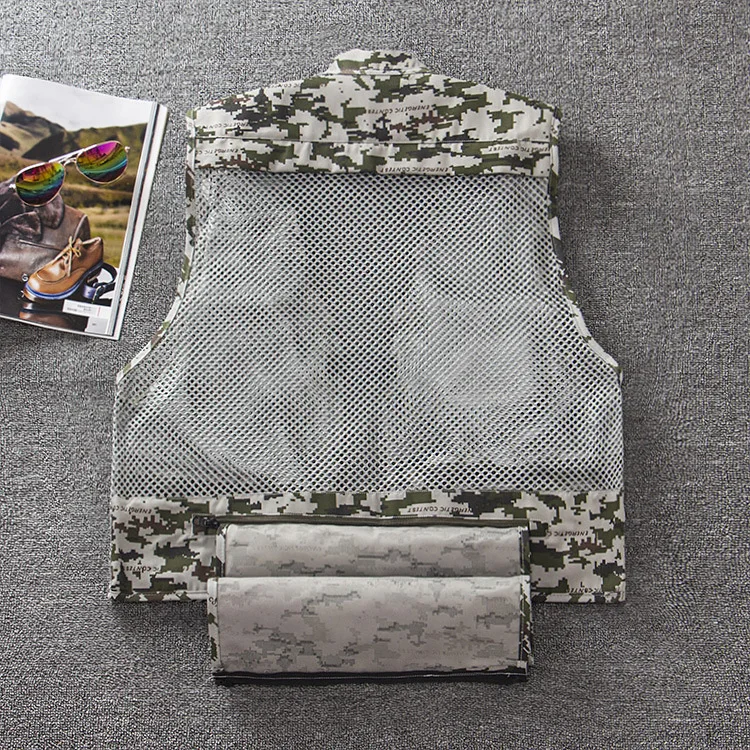 

Outdoor Men Hiking Camping Hunting Fishing Vest Amphibious Multi Pockets Tactical Vest Men Quick Dry Mesh Camouflage Clothes