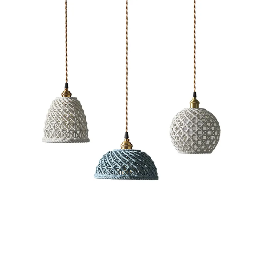 

Modern Ceramic Led Pendant Lights bedside bedroom bar Hanging Lamp Brass Lamp Holder Pendant Lamp for Hoem Lighting