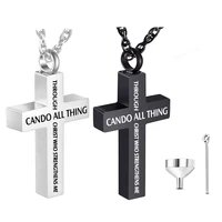 blacksilver cross urn necklaces for ashes stainless steel memorial pet urn necklace cremation jewelry cross urns for human ash