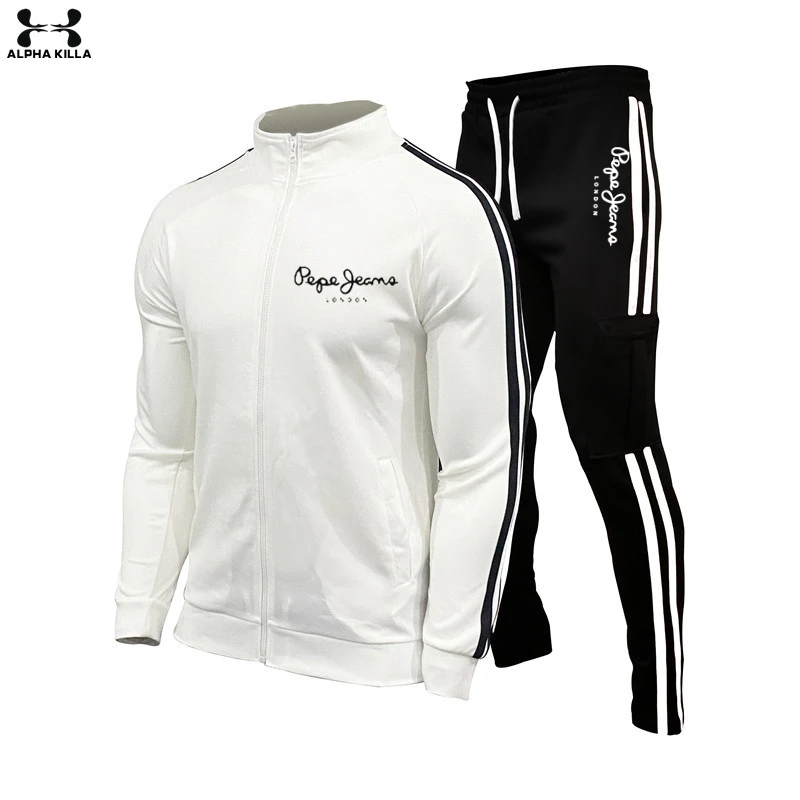 

Ultra-thin 2021 spring and autumn men's suit sweatshirt V-neck travel men's conjunto de dos piezas de moda s-4xl
