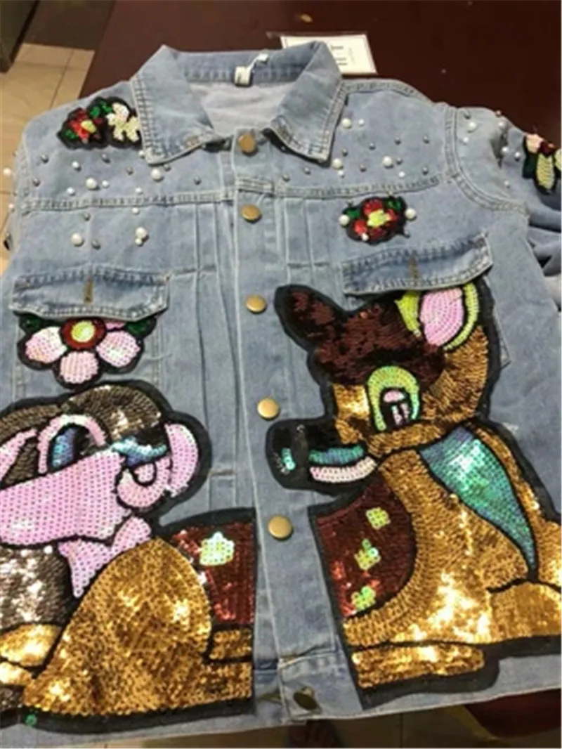 Женская джинсовая куртка RUGOD свободная в Корейском стиле с вышивкой белки и