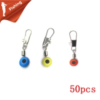 50pcslot fishing float bobber stops space beans swivel connectors sea fishing saltwater metal plastic tools accessories