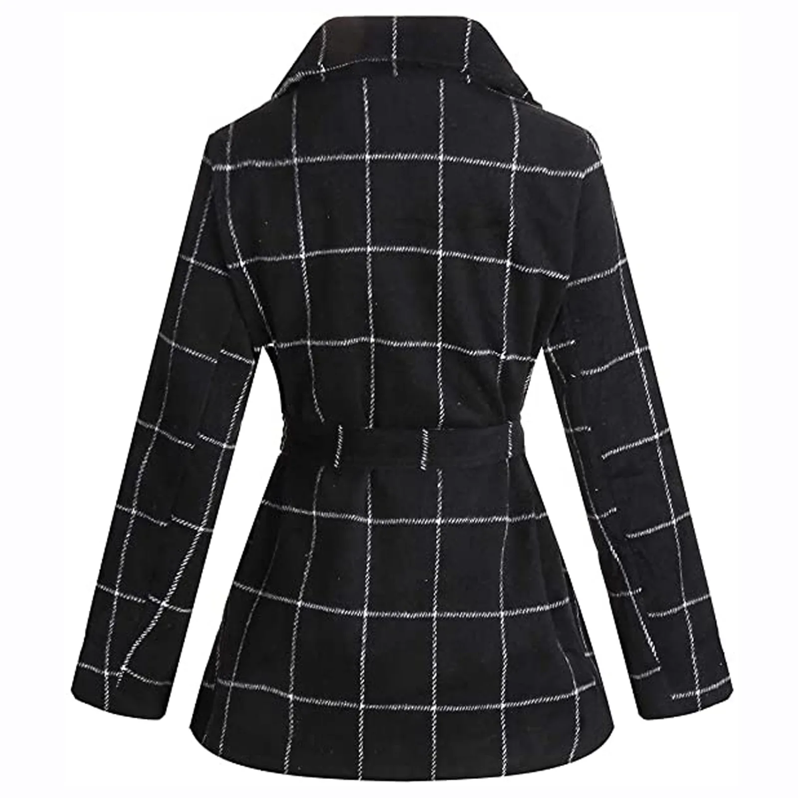 

Winter Female Jacket Women's Turn Down Collar Coat Belted Asymmetric Hem Wrap Overcoat Fashion Outwear 2021