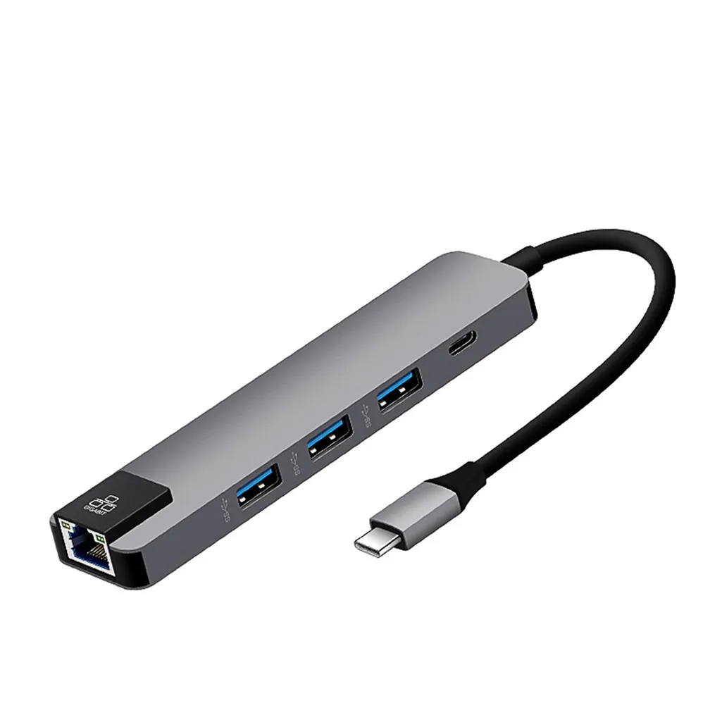 5 в 1 USB концентратор Ouhaobin с адаптером Ethernet RJ45 LAN для ПК|USB-хабы| |