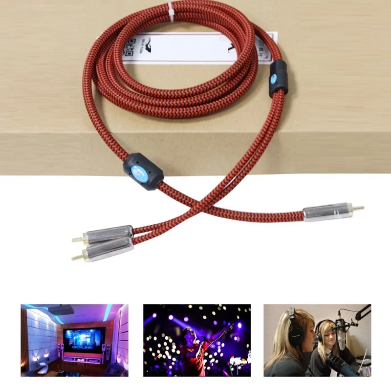 1 RCA к двойному штекеру аудиокабель для усилителя динамика DVD ТВ сабвуфера