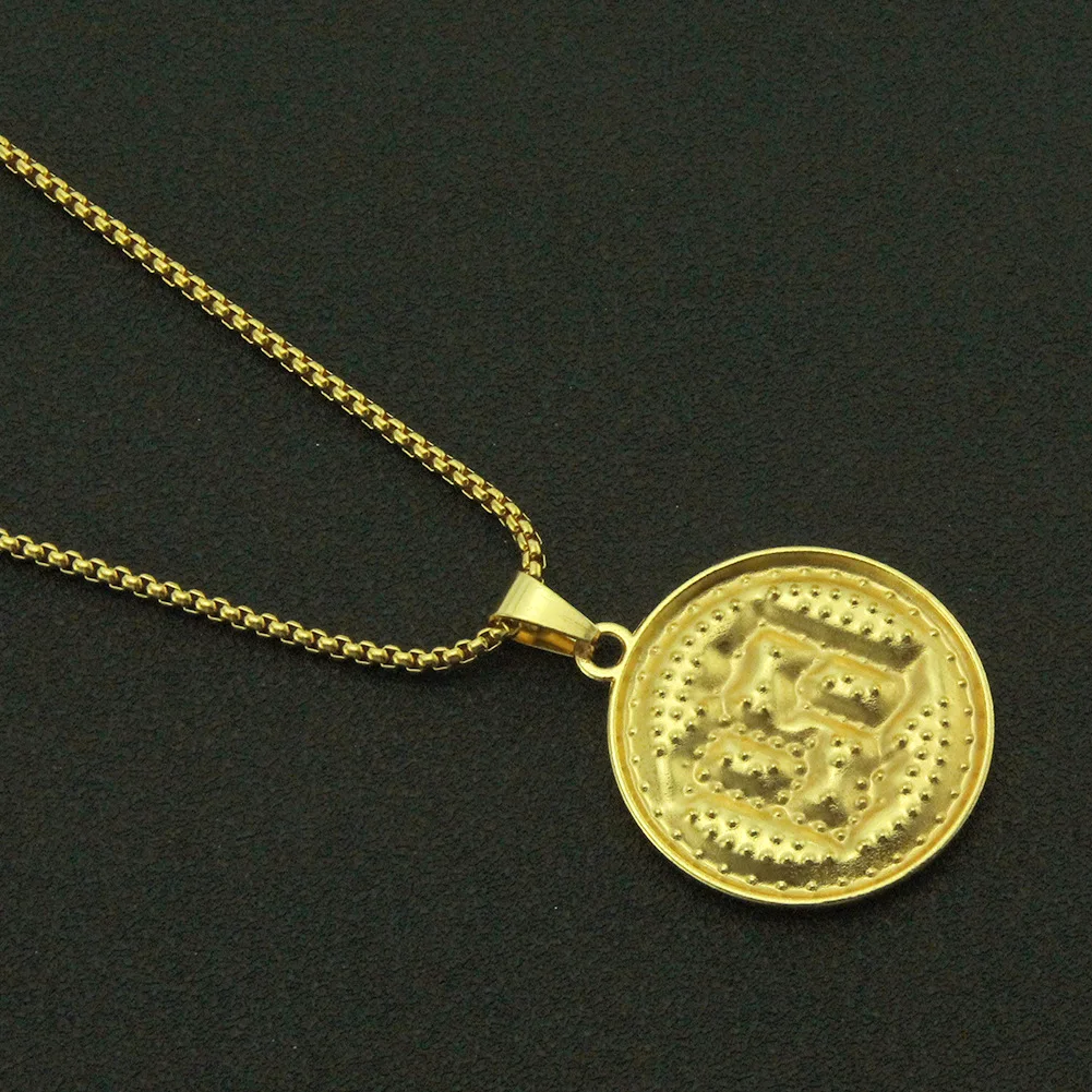 

Men's diamond-studded gold-plated pendant necklace chain around the neck stainless steel long necklace women wholesale 2021