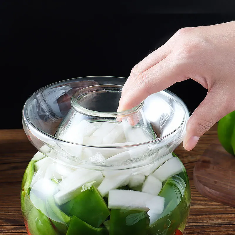 2500/5000ml Transparent Glass Pickle Jar Korean Japanese Cabbage Pickled Pickling Jars Kimchi Container Food Sealed Storage Tank images - 6