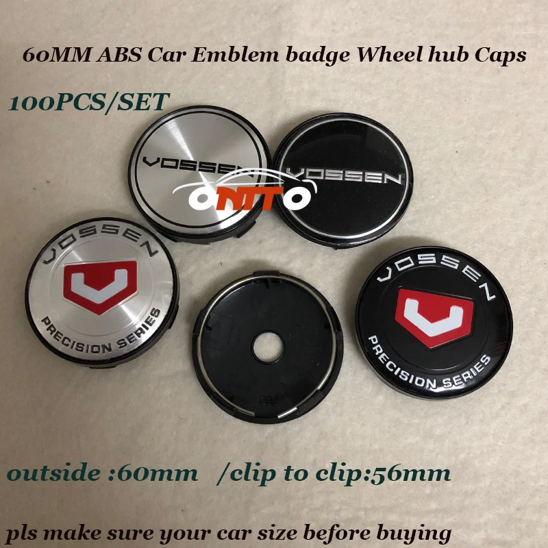 

Free shipping 100pcs Car Emblem badge Wheel hub Caps For bmw 60mm 2.36inch for Vossen logo badge Emblem Rims Wheels Covers