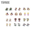 Новинка 2020, акриловые серьги TAFREE из аниме смолы, фигурки Джоджо невероятные приключения из мультфильма, клипсы, серьги, эпоксидные клипсы для ушей, ювелирные изделия