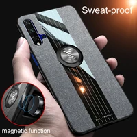 ultra thin stitching cloth phone case for huawei honor v 20 10 9 8 7 6 x pro lite max magnetic silicone cover