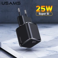 usams super si 25w pd charger super fast charger qc 3 0 2 0 usb type c charge for iphone12 pro mini max 11huaweixiaomisamsung