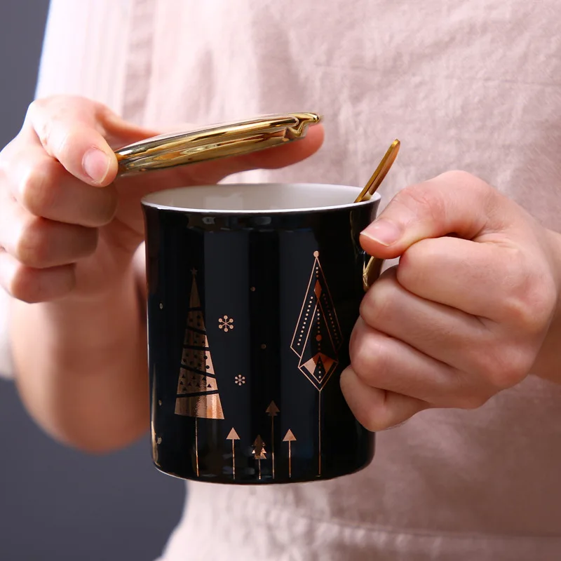 Рождественская кружка с золотистой ручкой в скандинавском стиле Ins Light набор для