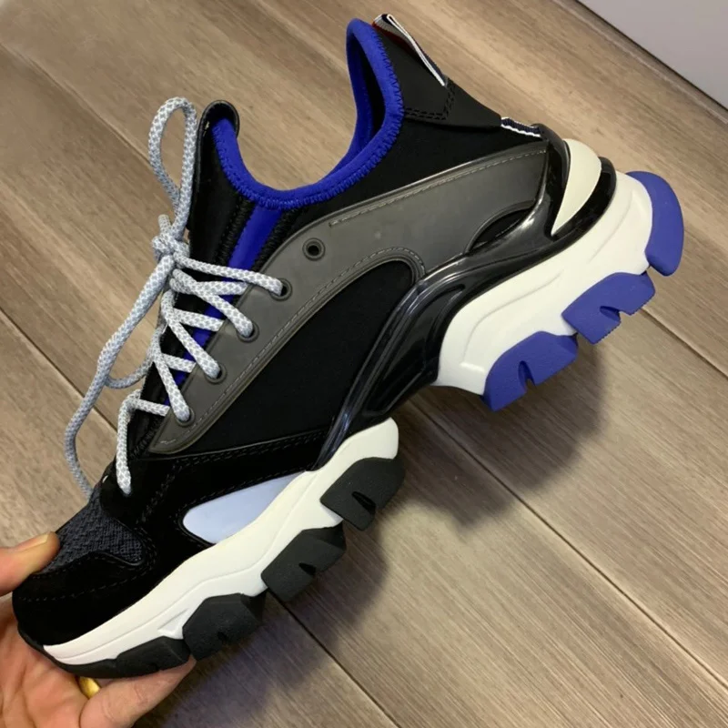 

Men's sports shoes comfortable casual color-blocking luxury brand multi-color lace-up leather