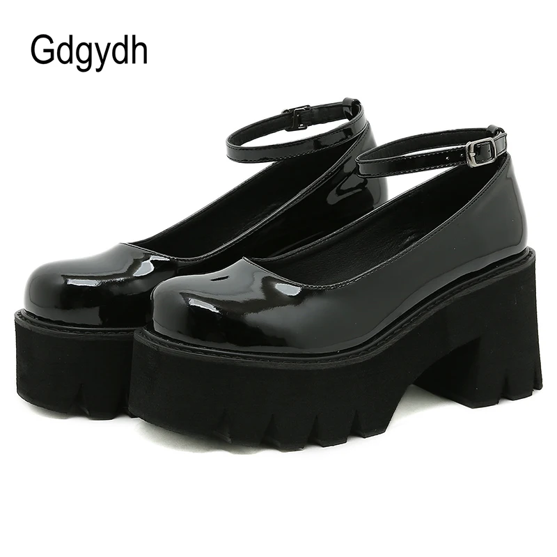 

Gdgydh High Quality Platform Mary Jane Shoes for Women Thick Heel Lolita Shoes Woman Lovely Cosplay Heels Lady Candy Color Fall